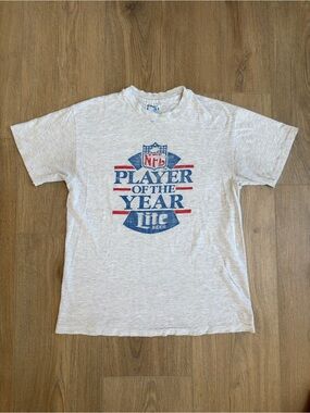 Vintage 80s NFL Player of the Year Lite Beer T-Shirt Hanes USA Distressed M